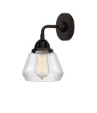 288-1W-BK-G172 1-Light 6.75" Matte Black Sconce - Clear Fulton Glass - LED Bulb - Dimmensions: 6.75 x 7.625 x 9.625 - Glass Up or Down: Yes