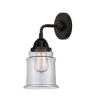 288-1W-BK-G182 1-Light 6" Matte Black Sconce - Clear Canton Glass - LED Bulb - Dimmensions: 6 x 7.25 x 11.625 - Glass Up or Down: Yes