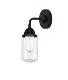 288-1W-BK-G312 1-Light 4.5" Matte Black Sconce - Clear Dover Glass - LED Bulb - Dimmensions: 4.5 x 6.5 x 10.875 - Glass Up or Down: Yes