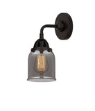 288-1W-BK-G53 1-Light 5" Matte Black Sconce - Plated Smoke Small Bell Glass - LED Bulb - Dimmensions: 5 x 6.75 x 10.125 - Glass Up or Down: Yes