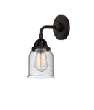 288-1W-BK-G54 1-Light 5" Matte Black Sconce - Seedy Small Bell Glass - LED Bulb - Dimmensions: 5 x 6.75 x 10.125 - Glass Up or Down: Yes