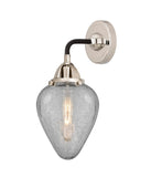 288-1W-BPN-G165 1-Light 6.5" Black Polished Nickel Sconce - Clear Crackle Geneseo Glass - LED Bulb - Dimmensions: 6.5 x 7.5 x 13.125 - Glass Up or Down: Yes