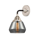 288-1W-BPN-G173 1-Light 6.75" Black Polished Nickel Sconce - Plated Smoke Fulton Glass - LED Bulb - Dimmensions: 6.75 x 7.625 x 9.625 - Glass Up or Down: Yes