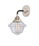 288-1W-BPN-G534 1-Light 7.5" Black Polished Nickel Sconce - Seedy Small Oxford Glass - LED Bulb - Dimmensions: 7.5 x 8 x 10.125 - Glass Up or Down: Yes