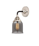 288-1W-BPN-G53 1-Light 5" Black Polished Nickel Sconce - Plated Smoke Small Bell Glass - LED Bulb - Dimmensions: 5 x 6.75 x 10.125 - Glass Up or Down: Yes