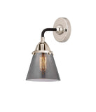 288-1W-BPN-G63 1-Light 6.25" Black Polished Nickel Sconce - Plated Smoke Small Cone Glass - LED Bulb - Dimmensions: 6.25 x 7.375 x 10.125 - Glass Up or Down: Yes