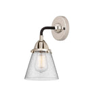 288-1W-BPN-G64 1-Light 6.25" Black Polished Nickel Sconce - Seedy Small Cone Glass - LED Bulb - Dimmensions: 6.25 x 7.375 x 10.125 - Glass Up or Down: Yes