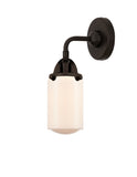 288-1W-OB-G311 1-Light 4.5" Oil Rubbed Bronze Sconce - Matte White Cased Dover Glass - LED Bulb - Dimmensions: 4.5 x 6.5 x 10.875 - Glass Up or Down: Yes