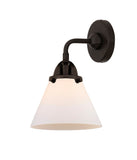 288-1W-OB-G41 1-Light 7.75" Oil Rubbed Bronze Sconce - Matte White Cased Large Cone Glass - LED Bulb - Dimmensions: 7.75 x 8.125 x 10.375 - Glass Up or Down: Yes