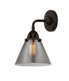 288-1W-OB-G43 1-Light 7.75" Oil Rubbed Bronze Sconce - Plated Smoke Large Cone Glass - LED Bulb - Dimmensions: 7.75 x 8.125 x 10.375 - Glass Up or Down: Yes