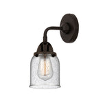 288-1W-OB-G54 1-Light 5" Oil Rubbed Bronze Sconce - Seedy Small Bell Glass - LED Bulb - Dimmensions: 5 x 6.75 x 10.125 - Glass Up or Down: Yes