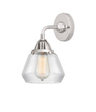 288-1W-PC-G172 1-Light 6.75" Polished Chrome Sconce - Clear Fulton Glass - LED Bulb - Dimmensions: 6.75 x 7.625 x 9.625 - Glass Up or Down: Yes