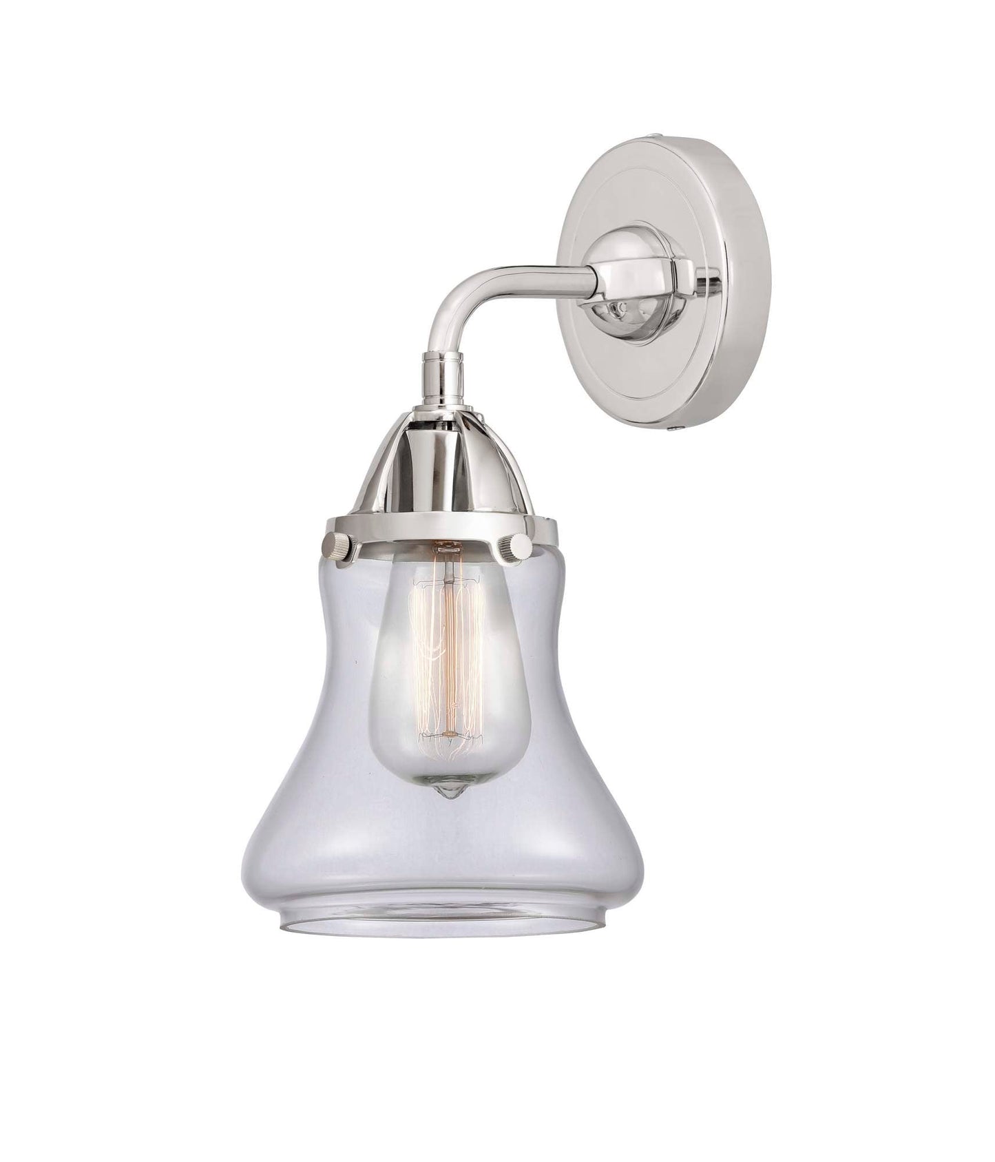 288-1W-PC-G192 1-Light 6" Polished Chrome Sconce - Clear Bellmont Glass - LED Bulb - Dimmensions: 6 x 7.25 x 10.625 - Glass Up or Down: Yes