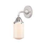 288-1W-PC-G311 1-Light 4.5" Polished Chrome Sconce - Matte White Cased Dover Glass - LED Bulb - Dimmensions: 4.5 x 6.5 x 10.875 - Glass Up or Down: Yes