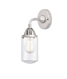 288-1W-PC-G312 1-Light 4.5" Polished Chrome Sconce - Clear Dover Glass - LED Bulb - Dimmensions: 4.5 x 6.5 x 10.875 - Glass Up or Down: Yes