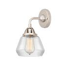 288-1W-PN-G172 1-Light 6.75" Polished Nickel Sconce - Clear Fulton Glass - LED Bulb - Dimmensions: 6.75 x 7.625 x 9.625 - Glass Up or Down: Yes