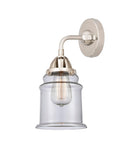288-1W-PN-G182 1-Light 6" Polished Nickel Sconce - Clear Canton Glass - LED Bulb - Dimmensions: 6 x 7.25 x 11.625 - Glass Up or Down: Yes