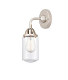 288-1W-PN-G312 1-Light 4.5" Polished Nickel Sconce - Clear Dover Glass - LED Bulb - Dimmensions: 4.5 x 6.5 x 10.875 - Glass Up or Down: Yes