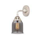 288-1W-PN-G53 1-Light 5" Polished Nickel Sconce - Plated Smoke Small Bell Glass - LED Bulb - Dimmensions: 5 x 6.75 x 10.125 - Glass Up or Down: Yes