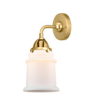 288-1W-SG-G181 1-Light 6" Satin Gold Sconce - Matte White Canton Glass - LED Bulb - Dimmensions: 6 x 7.25 x 11.625 - Glass Up or Down: Yes