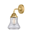 288-1W-SG-G194 1-Light 6" Satin Gold Sconce - Seedy Bellmont Glass - LED Bulb - Dimmensions: 6 x 7.25 x 10.625 - Glass Up or Down: Yes