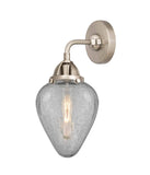 288-1W-SN-G165 1-Light 6.5" Brushed Satin Nickel Sconce - Clear Crackle Geneseo Glass - LED Bulb - Dimmensions: 6.5 x 7.5 x 13.125 - Glass Up or Down: Yes