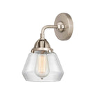 288-1W-SN-G172 1-Light 6.75" Brushed Satin Nickel Sconce - Clear Fulton Glass - LED Bulb - Dimmensions: 6.75 x 7.625 x 9.625 - Glass Up or Down: Yes