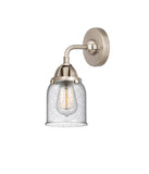 288-1W-SN-G54 1-Light 5" Brushed Satin Nickel Sconce - Seedy Small Bell Glass - LED Bulb - Dimmensions: 5 x 6.75 x 10.125 - Glass Up or Down: Yes