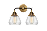 288-2W-BAB-G172 2-Light 14.75" Black Antique Brass Bath Vanity Light - Clear Fulton Glass - LED Bulb - Dimmensions: 14.75 x 7.625 x 11.625 - Glass Up or Down: Yes