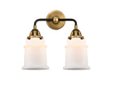 288-2W-BAB-G181 2-Light 14" Black Antique Brass Bath Vanity Light - Matte White Canton Glass - LED Bulb - Dimmensions: 14 x 7.25 x 13.625 - Glass Up or Down: Yes