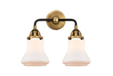 288-2W-BAB-G191 2-Light 14" Black Antique Brass Bath Vanity Light - Matte White Bellmont Glass - LED Bulb - Dimmensions: 14 x 7.25 x 12.625 - Glass Up or Down: Yes