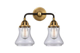 288-2W-BAB-G192 2-Light 14" Black Antique Brass Bath Vanity Light - Clear Bellmont Glass - LED Bulb - Dimmensions: 14 x 7.25 x 12.625 - Glass Up or Down: Yes
