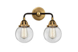 288-2W-BAB-G202-6 2-Light 14" Black Antique Brass Bath Vanity Light - Clear Beacon Glass - LED Bulb - Dimmensions: 14 x 7.25 x 12.125 - Glass Up or Down: Yes