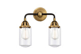 288-2W-BAB-G312 2-Light 12.5" Black Antique Brass Bath Vanity Light - Clear Dover Glass - LED Bulb - Dimmensions: 12.5 x 6.5 x 12.875 - Glass Up or Down: Yes