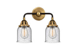 288-2W-BAB-G54 2-Light 13" Black Antique Brass Bath Vanity Light - Seedy Small Bell Glass - LED Bulb - Dimmensions: 13 x 6.75 x 12.125 - Glass Up or Down: Yes