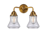 288-2W-BB-G194 2-Light 14" Brushed Brass Bath Vanity Light - Seedy Bellmont Glass - LED Bulb - Dimmensions: 14 x 7.25 x 12.625 - Glass Up or Down: Yes