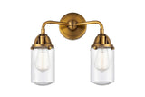 288-2W-BB-G314 2-Light 12.5" Brushed Brass Bath Vanity Light - Seedy Dover Glass - LED Bulb - Dimmensions: 12.5 x 6.5 x 12.875 - Glass Up or Down: Yes
