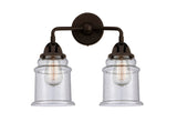 288-2W-OB-G184 2-Light 14" Oil Rubbed Bronze Bath Vanity Light - Seedy Canton Glass - LED Bulb - Dimmensions: 14 x 7.25 x 13.625 - Glass Up or Down: Yes