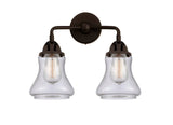 288-2W-OB-G194 2-Light 14" Oil Rubbed Bronze Bath Vanity Light - Seedy Bellmont Glass - LED Bulb - Dimmensions: 14 x 7.25 x 12.625 - Glass Up or Down: Yes