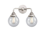 288-2W-PC-G204-6 2-Light 14" Polished Chrome Bath Vanity Light - Seedy Beacon Glass - LED Bulb - Dimmensions: 14 x 7.25 x 12.125 - Glass Up or Down: Yes
