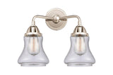 288-2W-PN-G194 2-Light 14" Polished Nickel Bath Vanity Light - Seedy Bellmont Glass - LED Bulb - Dimmensions: 14 x 7.25 x 12.625 - Glass Up or Down: Yes