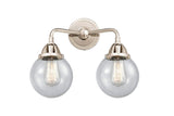 288-2W-PN-G204-6 2-Light 14" Polished Nickel Bath Vanity Light - Seedy Beacon Glass - LED Bulb - Dimmensions: 14 x 7.25 x 12.125 - Glass Up or Down: Yes
