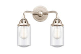 288-2W-PN-G314 2-Light 12.5" Polished Nickel Bath Vanity Light - Seedy Dover Glass - LED Bulb - Dimmensions: 12.5 x 6.5 x 12.875 - Glass Up or Down: Yes
