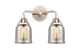 288-2W-PN-G58 2-Light 13" Polished Nickel Bath Vanity Light - Silver Plated Mercury Small Bell Glass - LED Bulb - Dimmensions: 13 x 6.75 x 12.125 - Glass Up or Down: Yes