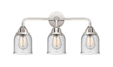 3-Light 23" Black Antique Brass Bath Vanity Light - Seedy Small Bell - LED