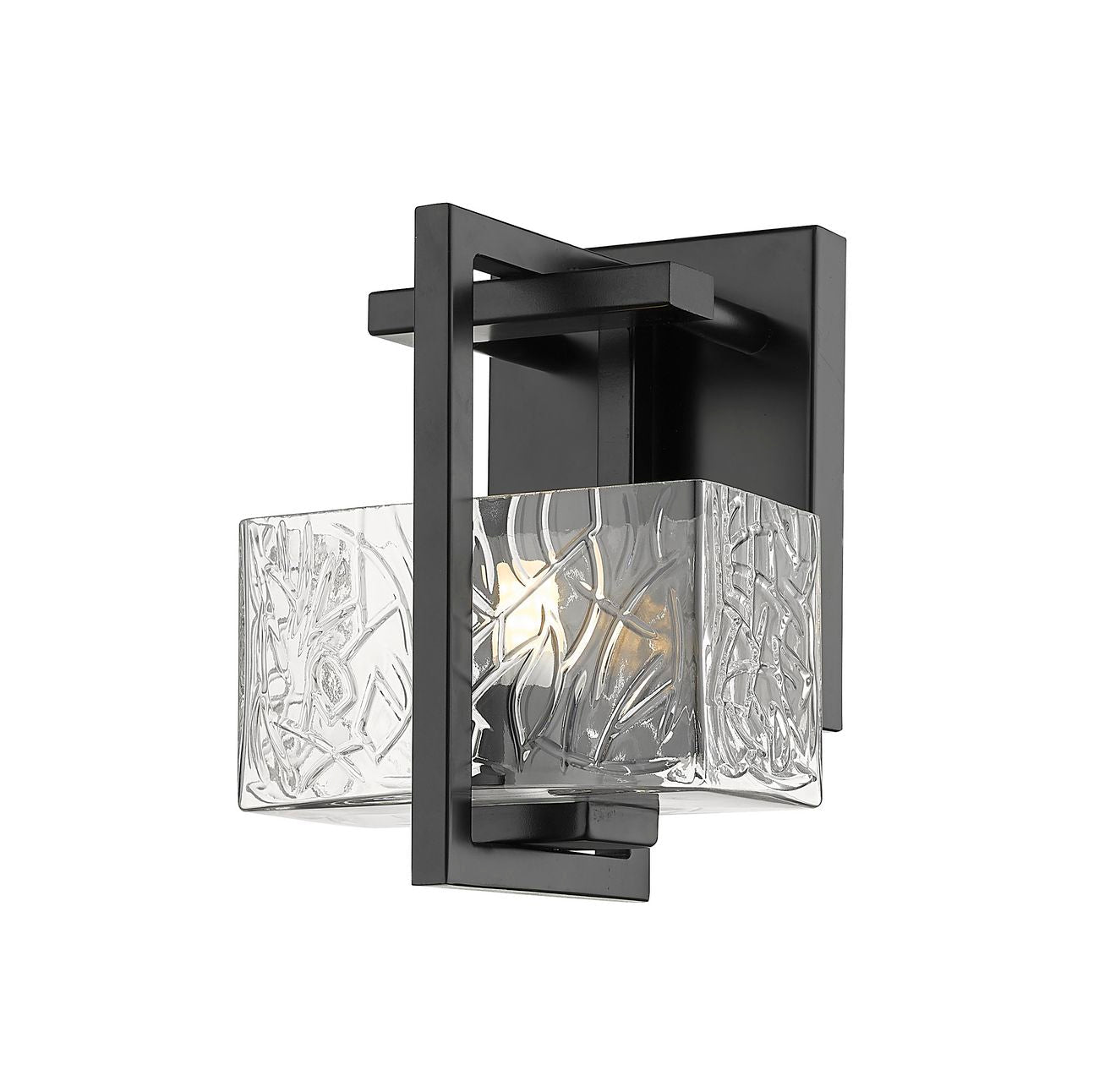 1-Light 5.25" Striate Bath Vanity Light - Square-Rectangle Clear Glass - Choice of Finish And Incandesent Or LED Bulbs
