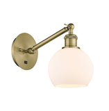 1-Light 6" Athens Sconce - Globe-Orb Matte White Glass - Choice of Finish And Incandesent Or LED Bulbs