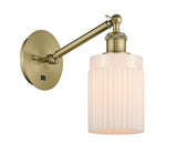 1-Light 5.3" Hadley Sconce - Drum Matte White Glass - Choice of Finish And Incandesent Or LED Bulbs