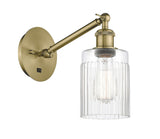 1-Light 5.3" Hadley Sconce - Drum Clear Glass - Choice of Finish And Incandesent Or LED Bulbs