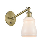 1-Light 5.3" Ellery Sconce - Bell-Urn White Glass - Choice of Finish And Incandesent Or LED Bulbs